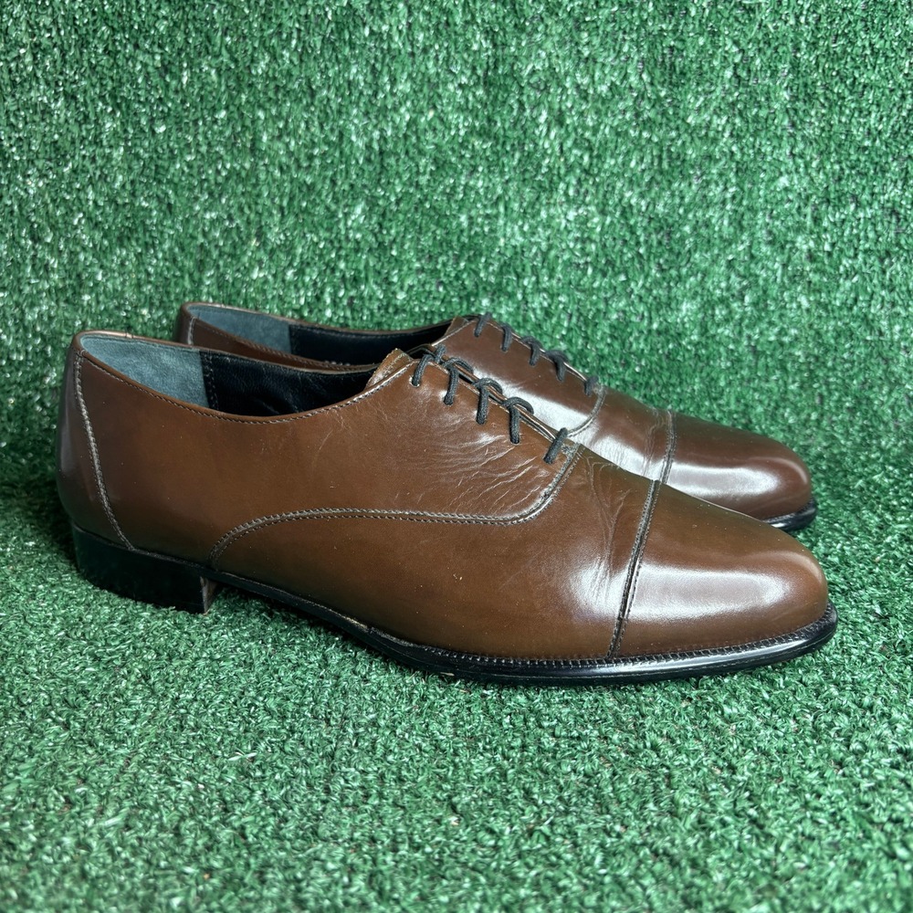 Nunn Bush Cap Toe Oxford Leather Vintage Professional Dress Shoes Brown Mens 10M